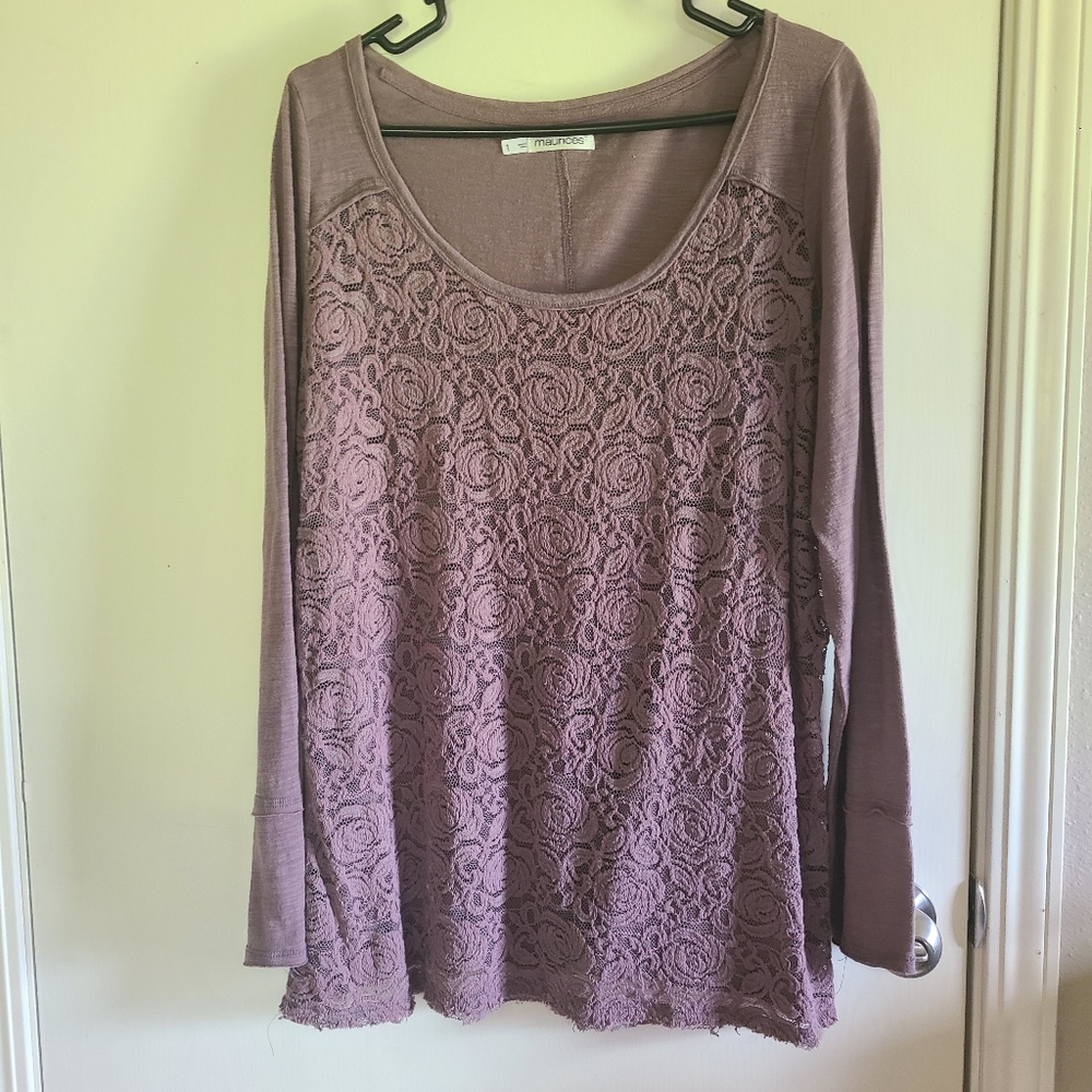 Maurices front lace long sleeve shirt size 1X